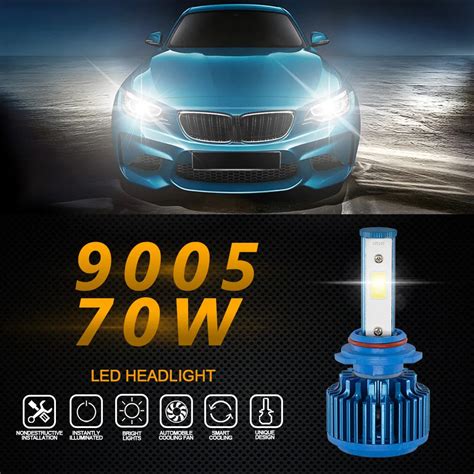 Car Light Pc W Lm Car Cob Led Headlight Kit Beam Bulbs