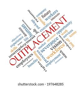 Outplacement Word Cloud Concept Angled Great Stock Illustration