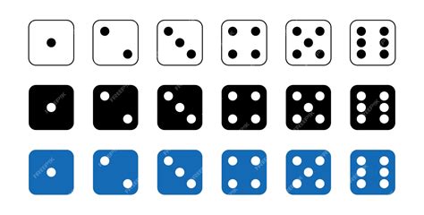 Premium Vector Dice Graphic Icons Set White Black Blue Game Dice