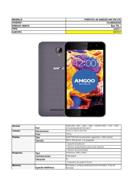 Amgoo Am530 Lte Pdf Descargar Gratis Pdf 3 G Tecnología Móvil