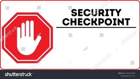 Stop Checkpoint Signage 2 Add Textframe Stock Illustration 2263239093