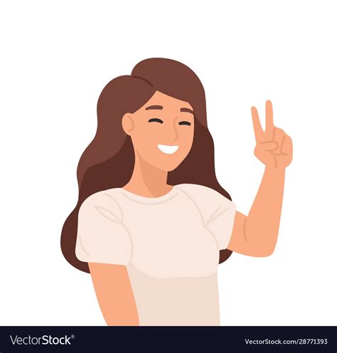 Smiling young girl flat sign Royalty Free Vector Image