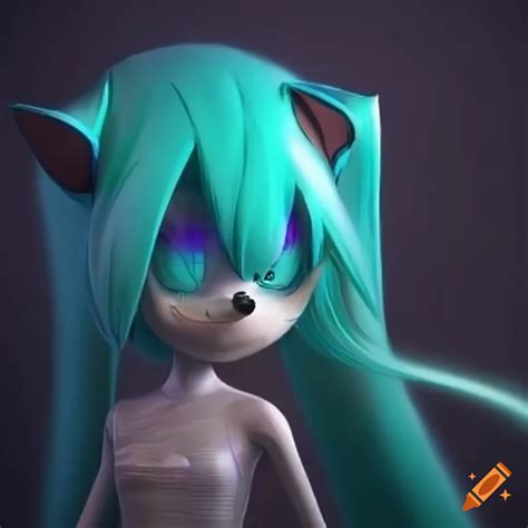 Scary Fusion Of Hatsune Miku And Sonic The Hedgehog