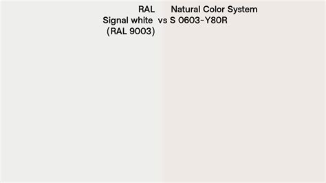 Ral Signal White Ral 9003 Vs Natural Color System S 0603 Y80r Side By