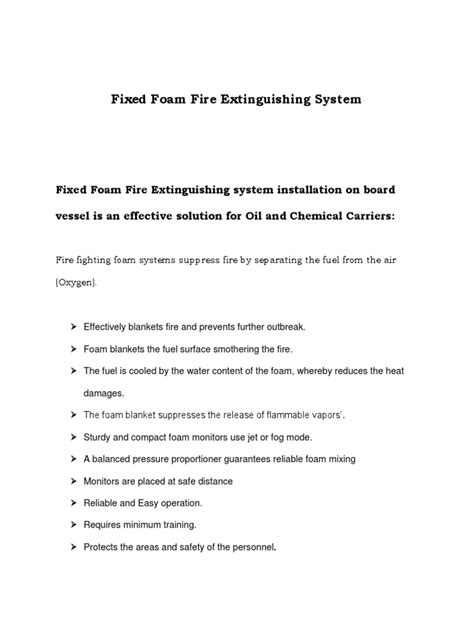 Fixed Foam Installation | PDF | Fires | Energy Technology