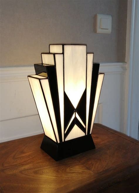 Tiffany Art Deco Lamp Tiffany Stained Glass Great Art Deco Style Lamp