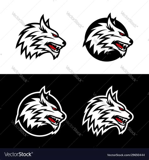 Wild Wolf Esport Mascot Logo Design Royalty Free Vector