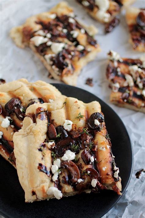 Mushroom And Goat Cheese Grilled Flatbread This Easy Homemade