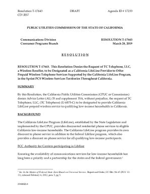 Fillable Online Docs Cpuc Ca Get The Free PUBLIC UTILITIES COMMISSION