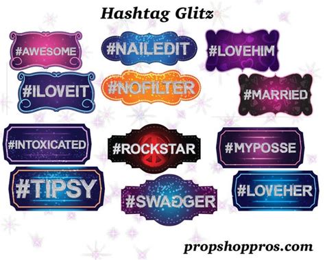 Hashtag Props Hashtag Signs Photo Booth Props Prop Signs