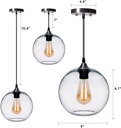 Casamotion Pendant Lighting Hand Blown Glass Drop Ceiling Lights Farmhouse Kitchen Island