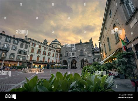 Piazza Vecchia In Bergamo Italy Stock Photo Alamy