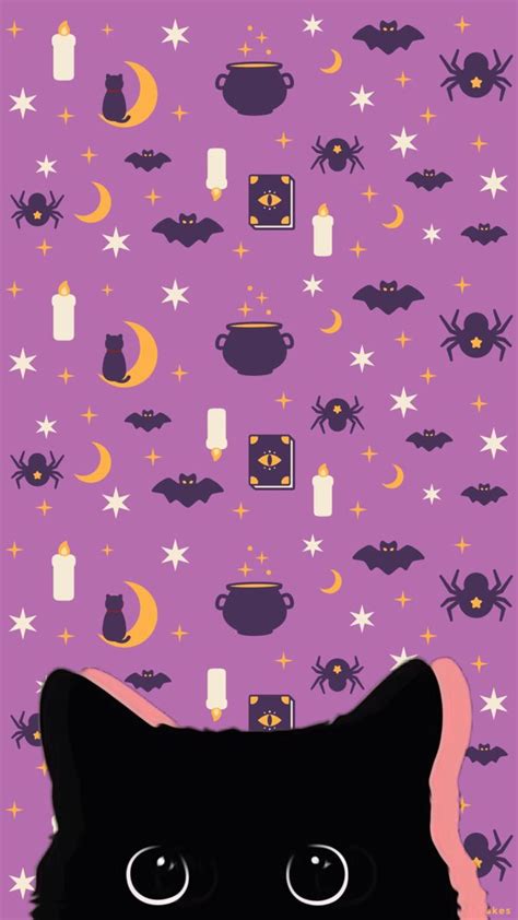 Wallpaper black cat Halloween 🎃 | Halloween wallpaper iphone, Halloween ...