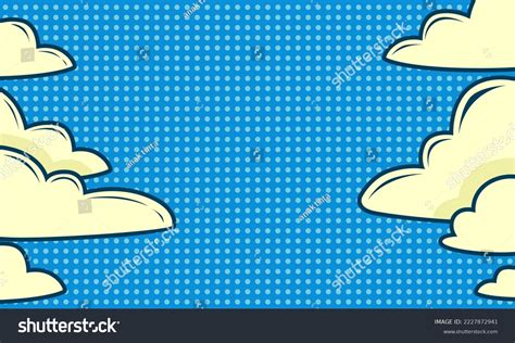 Comic Cartoon Blue Background Cloud Illustration Stock Vector (Royalty ...