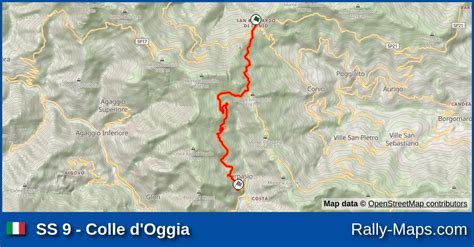 SS 9 Colle D Oggia Stage Map Rallye Sanremo 2018 CIAR Rally