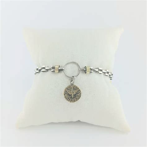 Pulsera Con Medalla Del Espiritu Santo En Plata 925 Con Detalles En