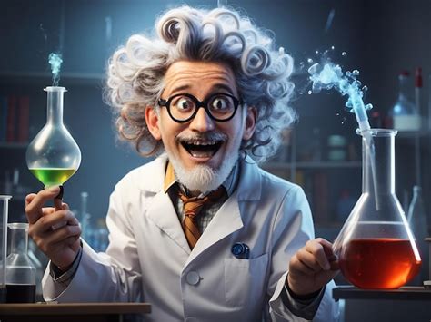 Premium Ai Image D Mad Scientist Or Crazy Professor Character In