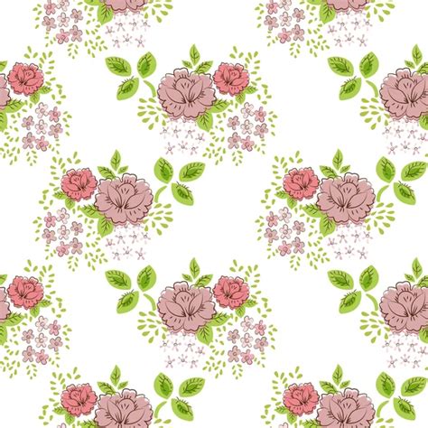 Seamless Cute Vintage Rose Flower Pattern Seamless Cute Vintage Rose