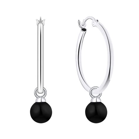 Casablanca Black Pearl Hoop Earrings — Bogarts Jewellers