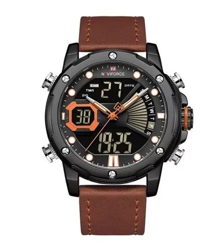 Reloj Para Hombre Naviforce Modelo Led Correa De Cuero