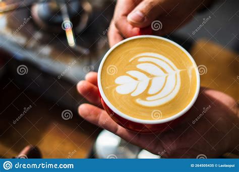 How To Make Coffee Latte Art By Barista Focus In Milk And Cup In Cafe