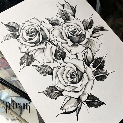 Tattoo Sketch Rose at PaintingValley.com | Explore collection of Tattoo Sketch Rose