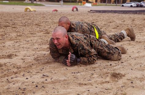 A Recruit With Fox Company 2nd Recruit Training Battalion Low Crawls