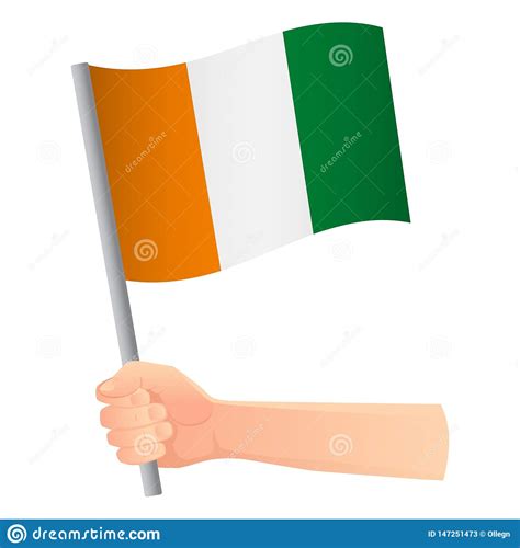 Cote D Ivoire Ivory Coast Flag In Hand Stock Illustration