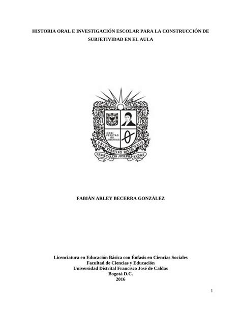 PDF HISTORIA ORAL E INVESTIGACIÓN ESCOLAR repository udistrital edu