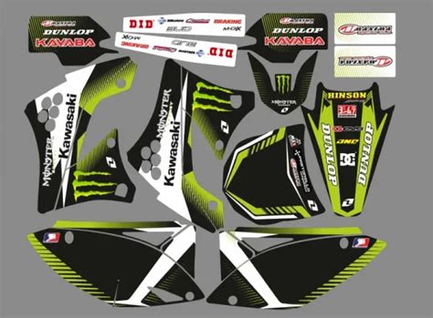 Grafikkit Kawasaki 450 KXF 2009 2011 Monster Green Kitdeco Moto Fr