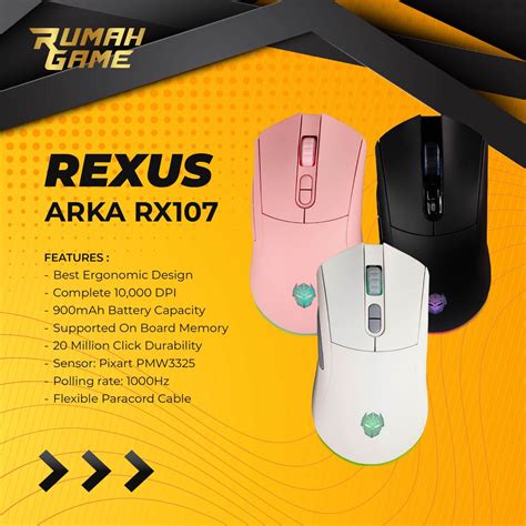 Jual Rexus Arka II RX107 Mouse Gaming Rgb Wireless Dual Connection ARka