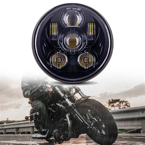 DOT SAE Emark Approved 5 3 4 5 75 Inch Led Motorcycle Headlight For