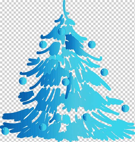 Árbol de Navidad Acuarela Pintura Tinta húmeda Abeto de Colorado