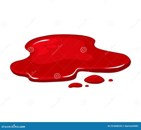 Bloody Puddle On A White Isolated Background Red Liquid Spill Wine