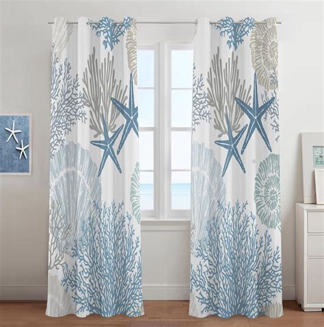 Tritard Coastal Window Curtains Grommet Drapes Nautical