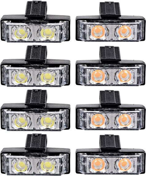 Anzios Set 4x White 4x Amber 2 Led Grille Strobe Light