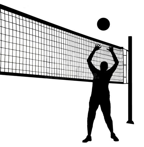 Volleyball Spieler Schattenbild Stock Abbildung Illustration Von