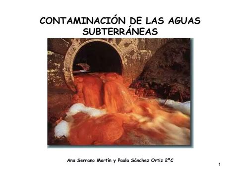 Ppt Contaminaci N De Las Aguas Subterr Neas Ana Serrano Mart N Y