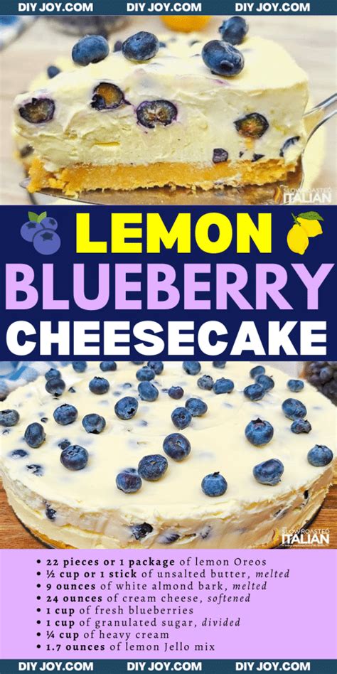 Easy No Bake Lemon Blueberry Cheesecake Recipe