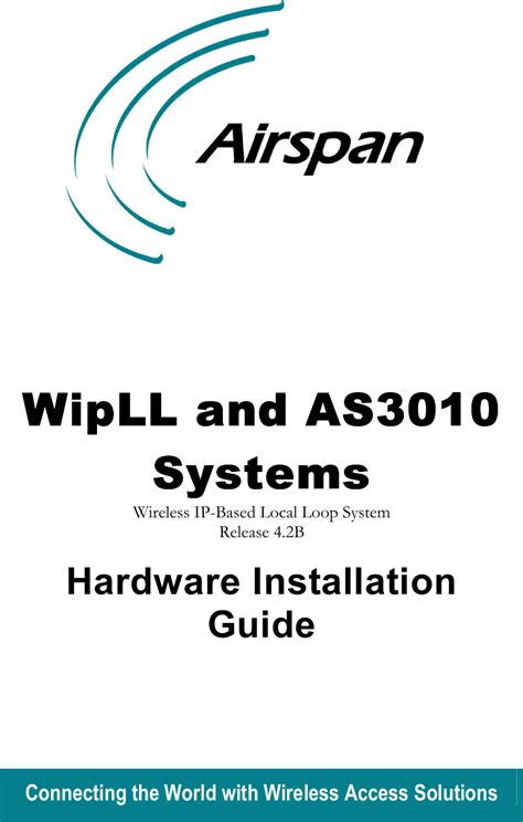 Airspan Networks AIRSPAN BSR900 Base Station Radio BSR User Manual Part 1