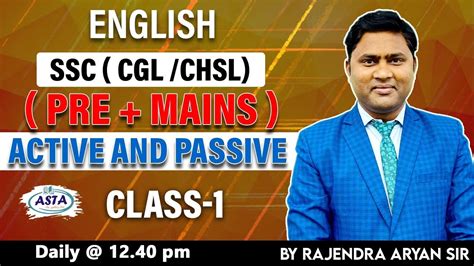 English Ssc Cgl I Chsl Pre Mains Active And Passive Class By