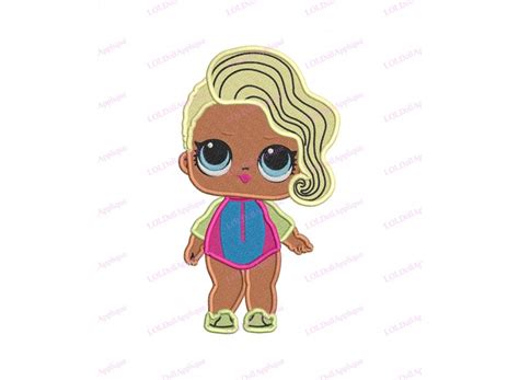 Surfer Babe LOL Dolls Surprise Fill Embroidery Design