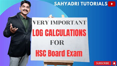 Log Calculations For Hsc Board Exam Sahyadri Tutorials Youtube