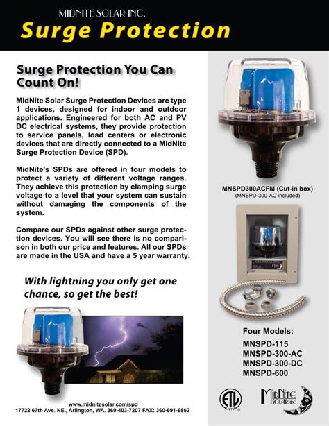 Stellavolta Midnite Solar Mnspd 300 Ac Surge Protection Device