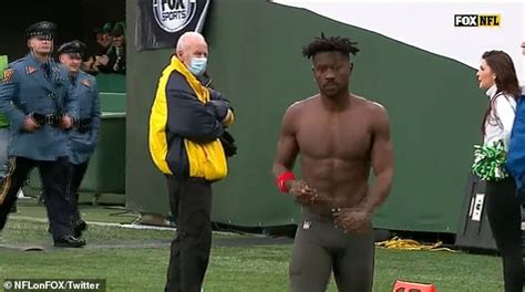 Antonio Brown Strips His Shirt Off And Runs Accross The Field Basically