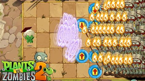 Pvz 2 Every Plant Max Level Using 10 Projectile Vs 100 Explorer Zombie