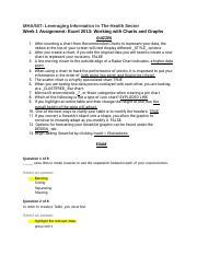 MHA 507 Week 1 Assignment Excel 2013 Working With Charts And Graphs