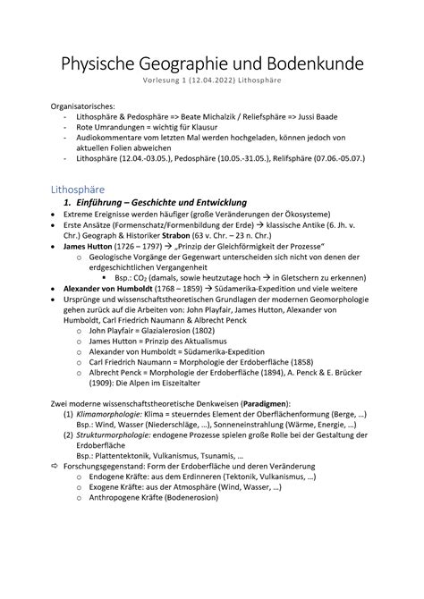 Lithosph Re Vorlesung Einf Hrung Geschichte Physische
