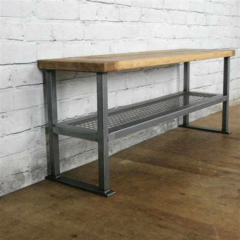 *NEW SIZE* Rustic Industrial Shoe Bench * 1 in stock * – Mustard Vintage