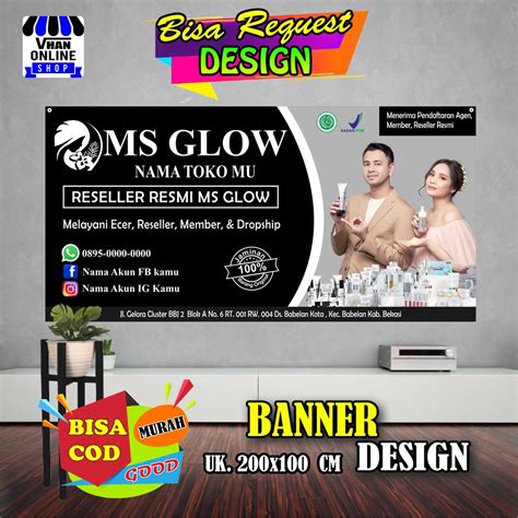 Jual Spanduk Banner Jual Produk Skincare Produk Ms Glow Bagus Murah